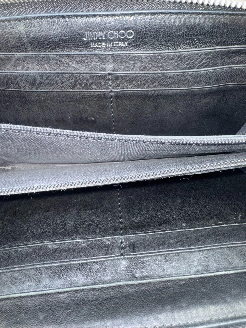 Jimmy Choo Black Leather Zip Wallet - Picture 5 of 9